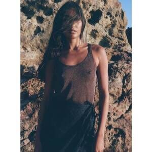 NEW PARI DESAI zian metallic tank in espresso metallic